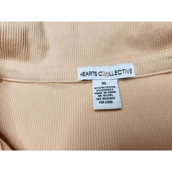 Y2K Style Woman's Rib Knit Crop Top Light Peach Orange XL Princess Coquette - Picture 3 of 6